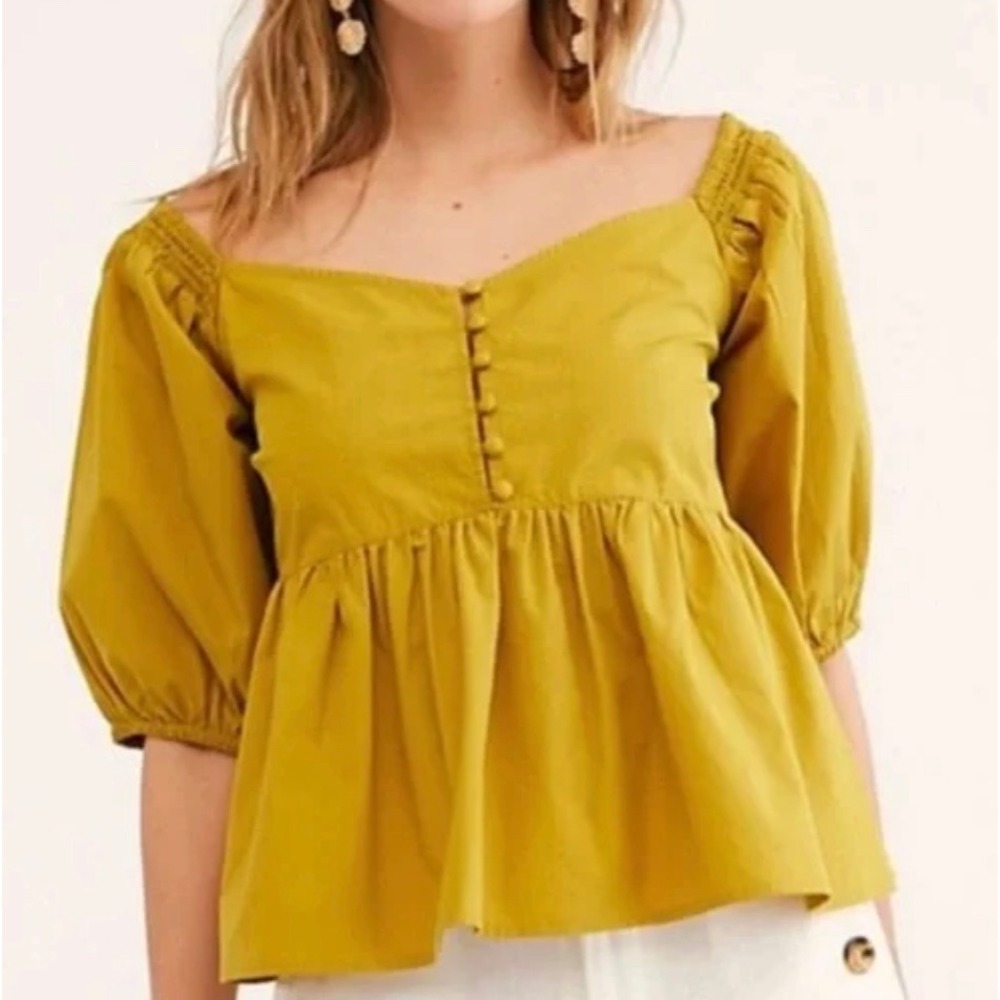 Free People Veronica Sweetheart Top in Relic Bronze Womens Size XS